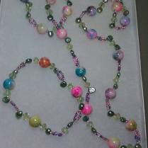 multicolor necklace and bracelet
